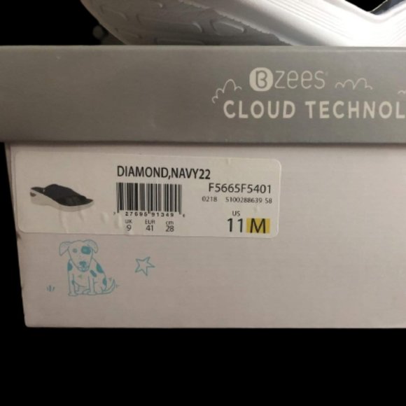 Bzees Navy Diamond Criss Cross Wedge  NIB 11 - Picture 5 of 5